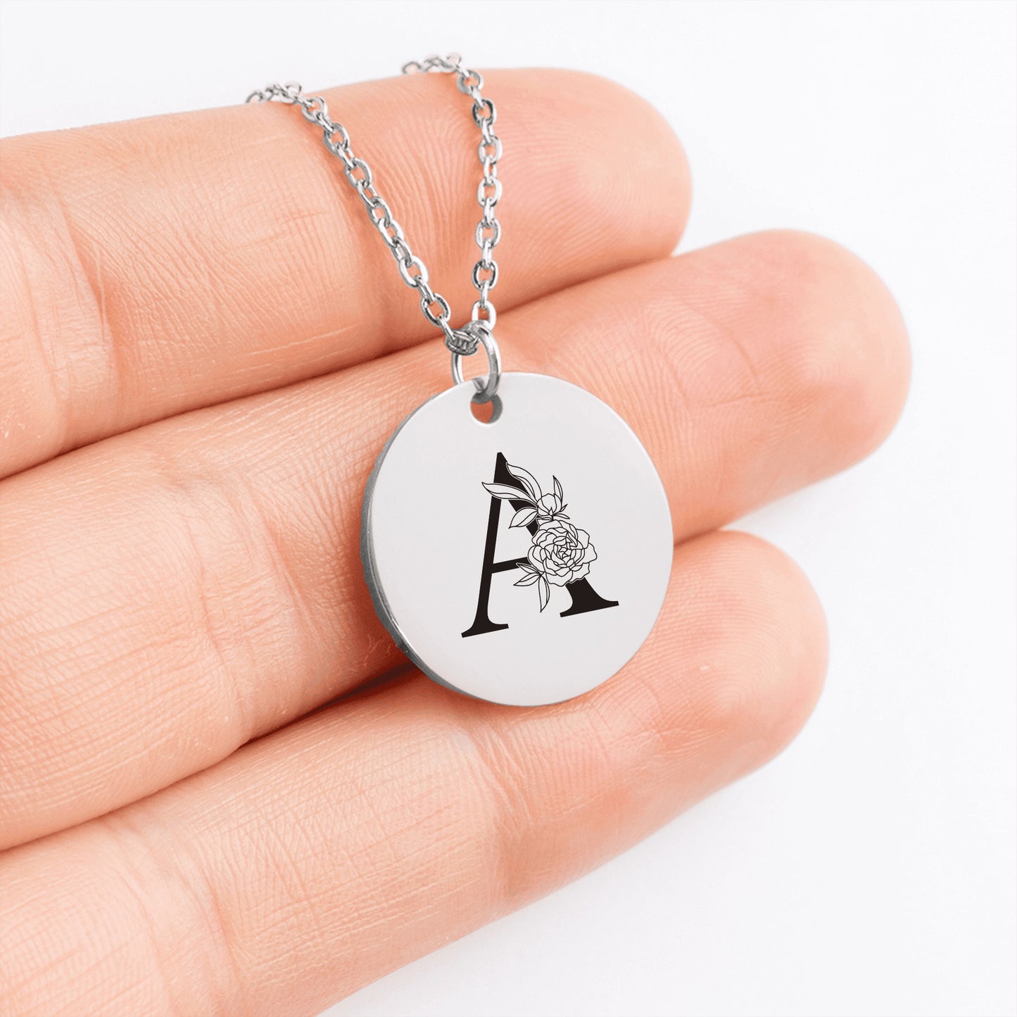 Floral Initial Necklace