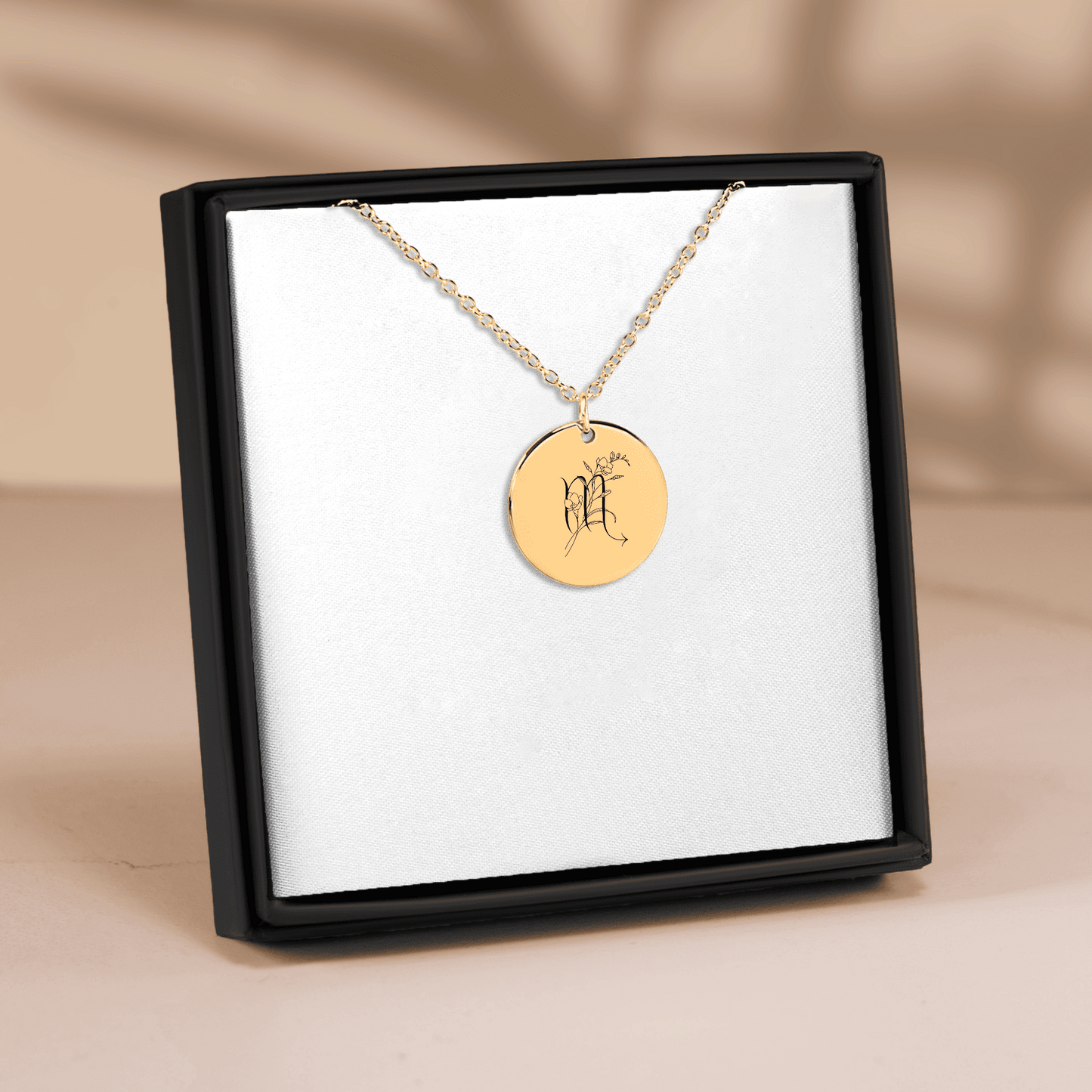 Floral Zodiac Sign Coin Necklace