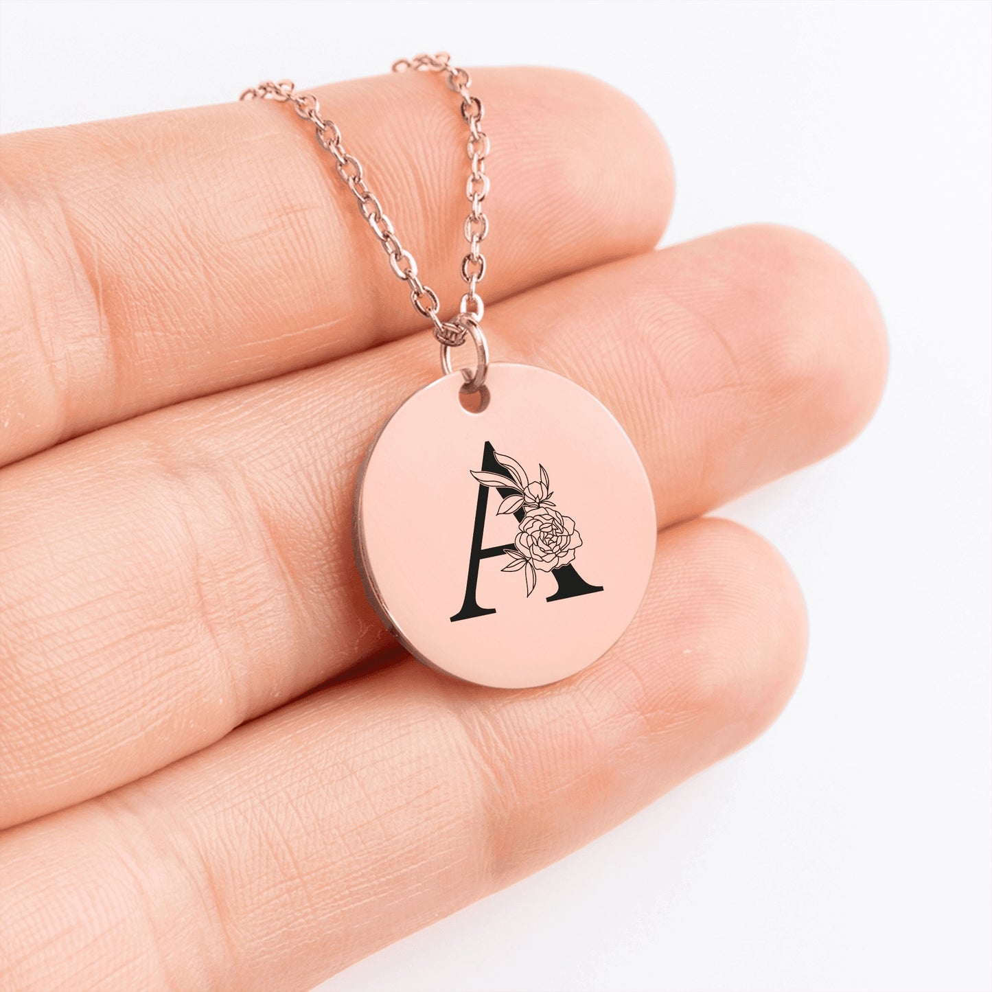 Floral Initial Necklace