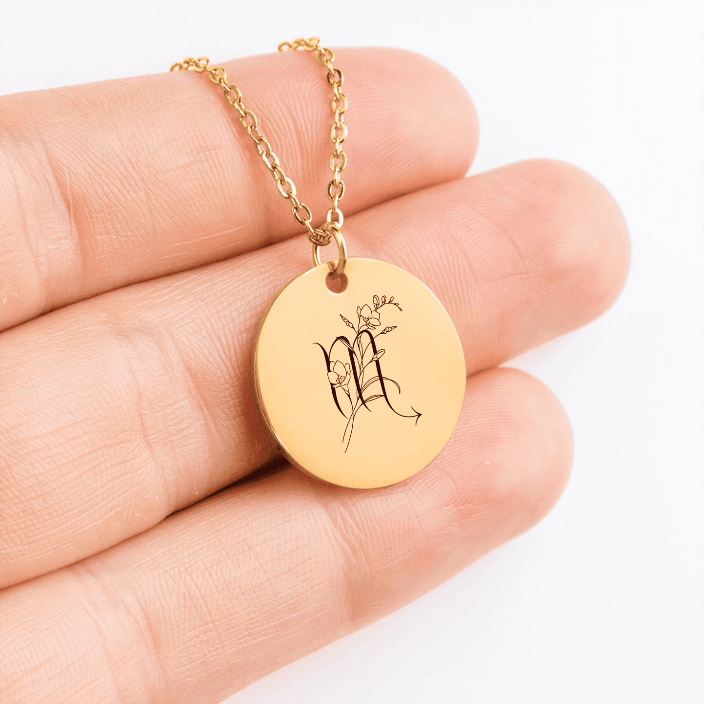 Floral Zodiac Sign Coin Necklace