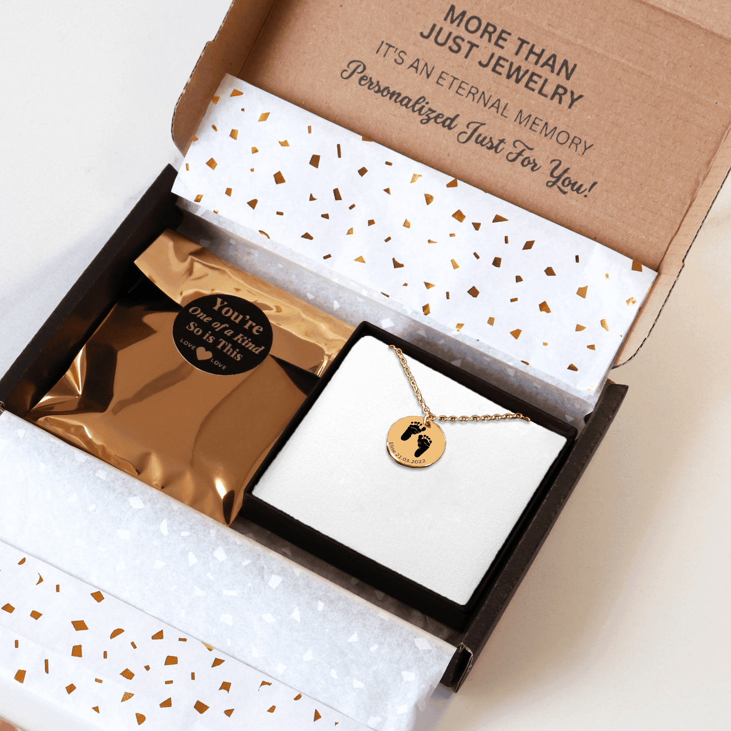 Actual Baby Feet Print Necklace