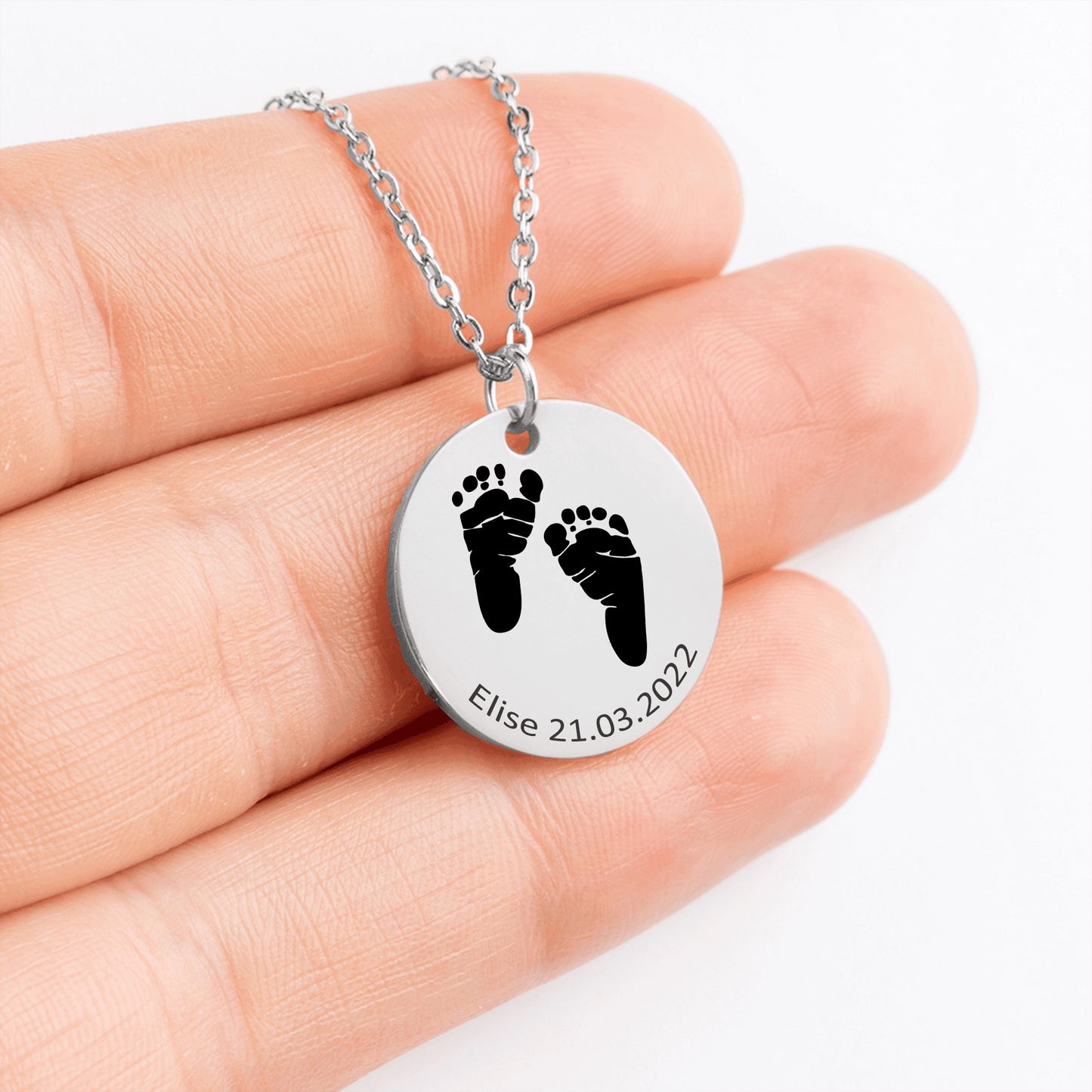 Actual Baby Feet Print Necklace
