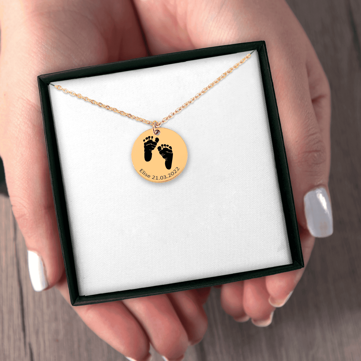 Actual Baby Feet Print Necklace