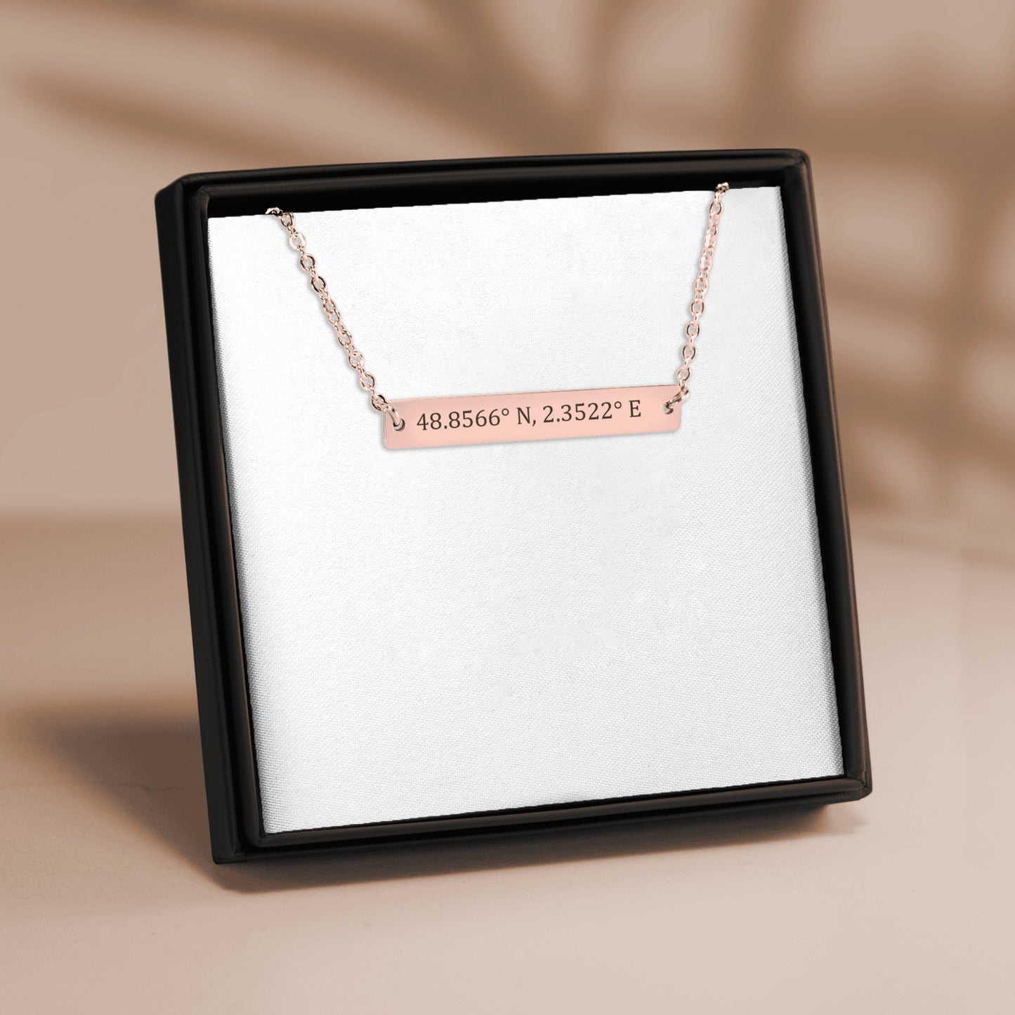 Coordinates Numbers Horizontal Bar Necklace