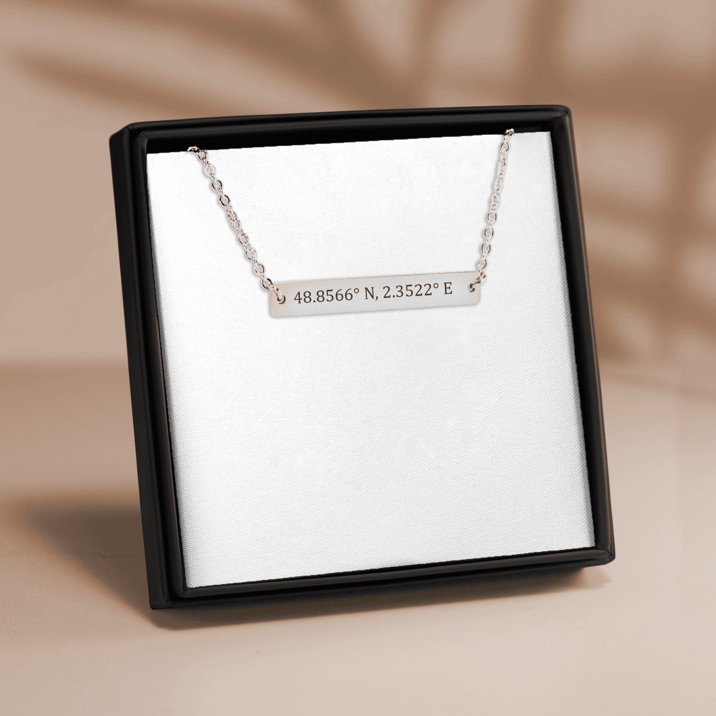 Coordinates Numbers Horizontal Bar Necklace
