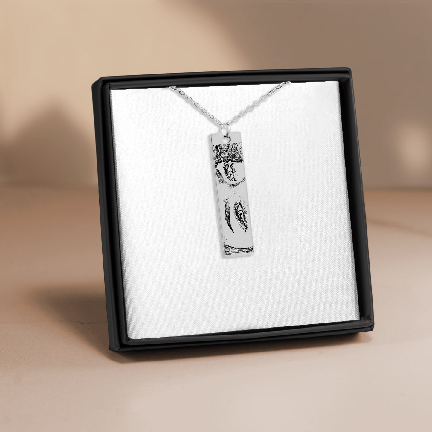 Personalized Eyes Bar Necklace
