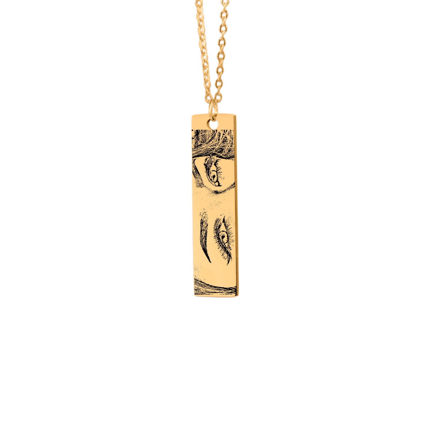 Personalized Eyes Bar Necklace