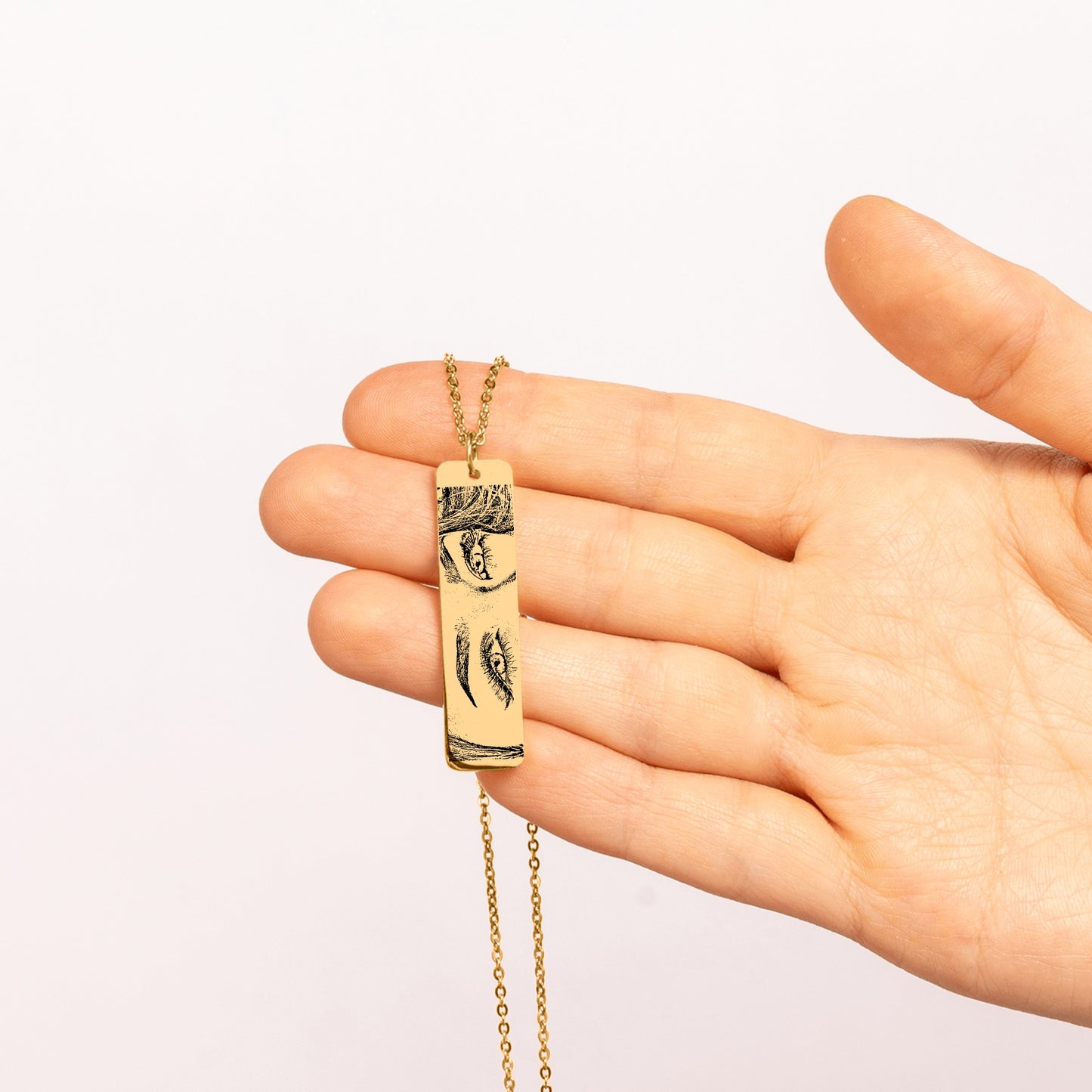 Personalized Eyes Bar Necklace
