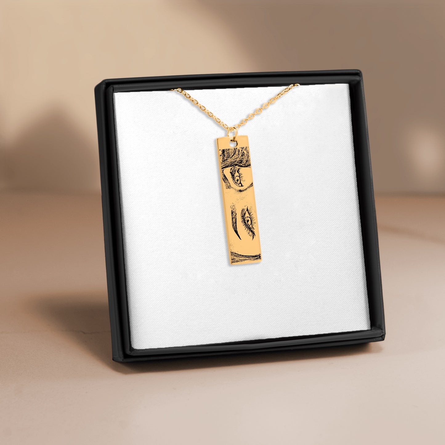 Personalized Eyes Bar Necklace