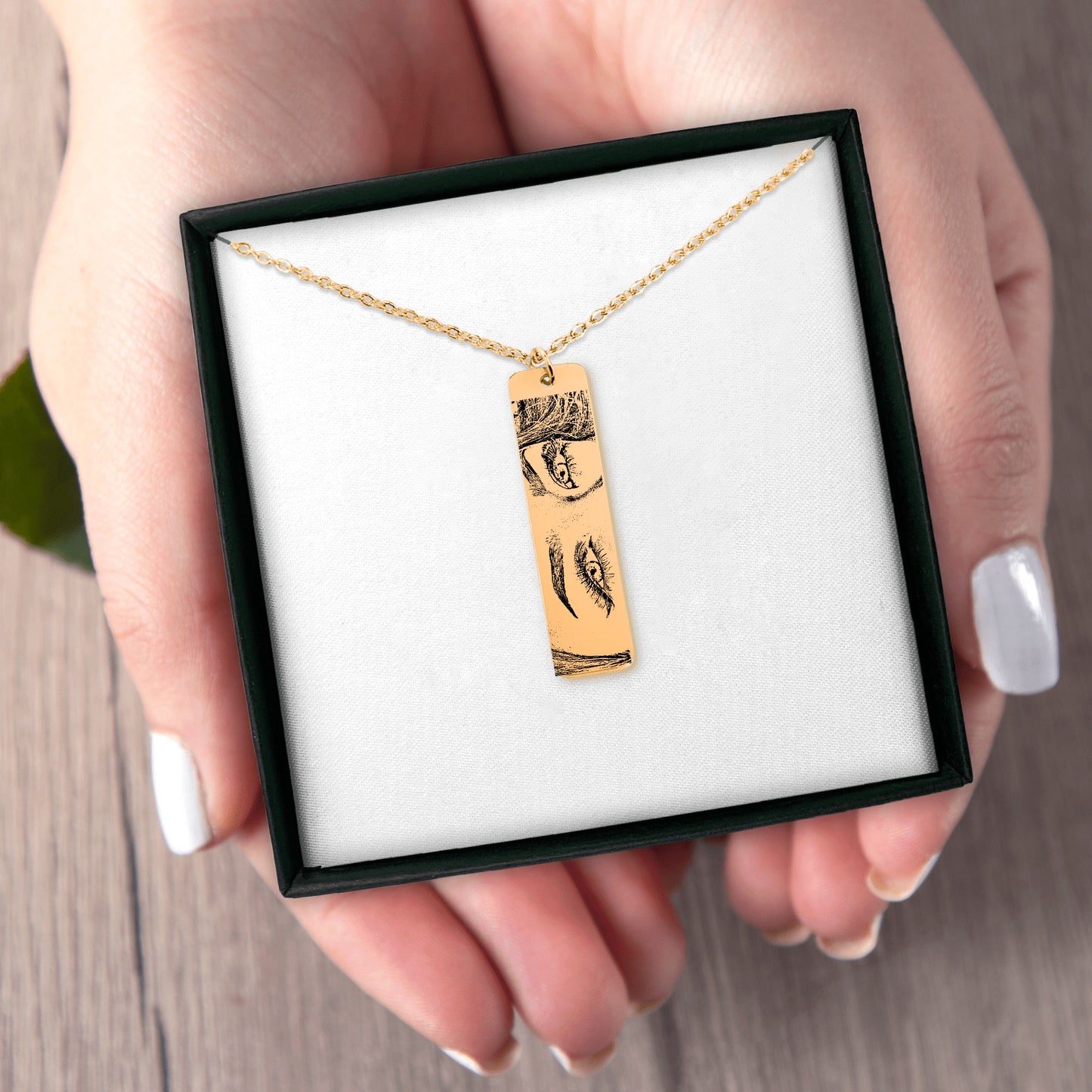 Personalized Eyes Bar Necklace