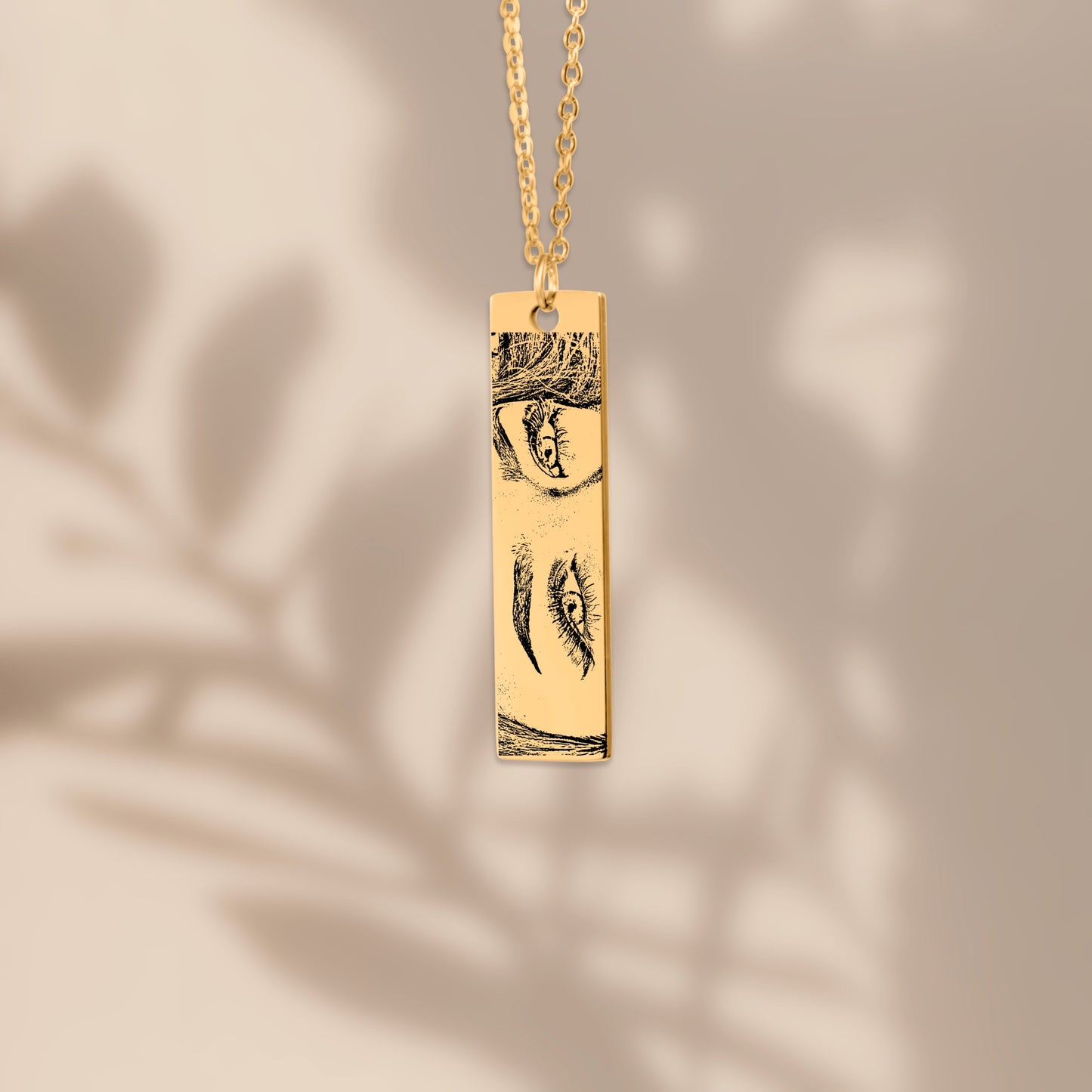 Personalized Eyes Bar Necklace