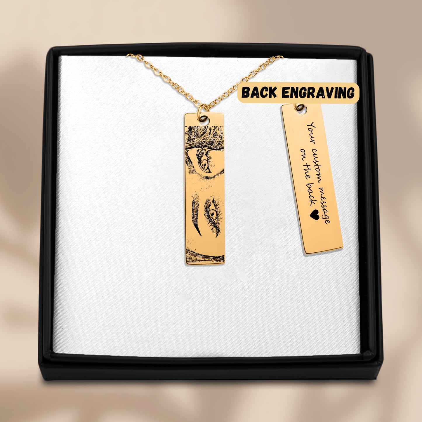 Personalized Eyes Bar Necklace