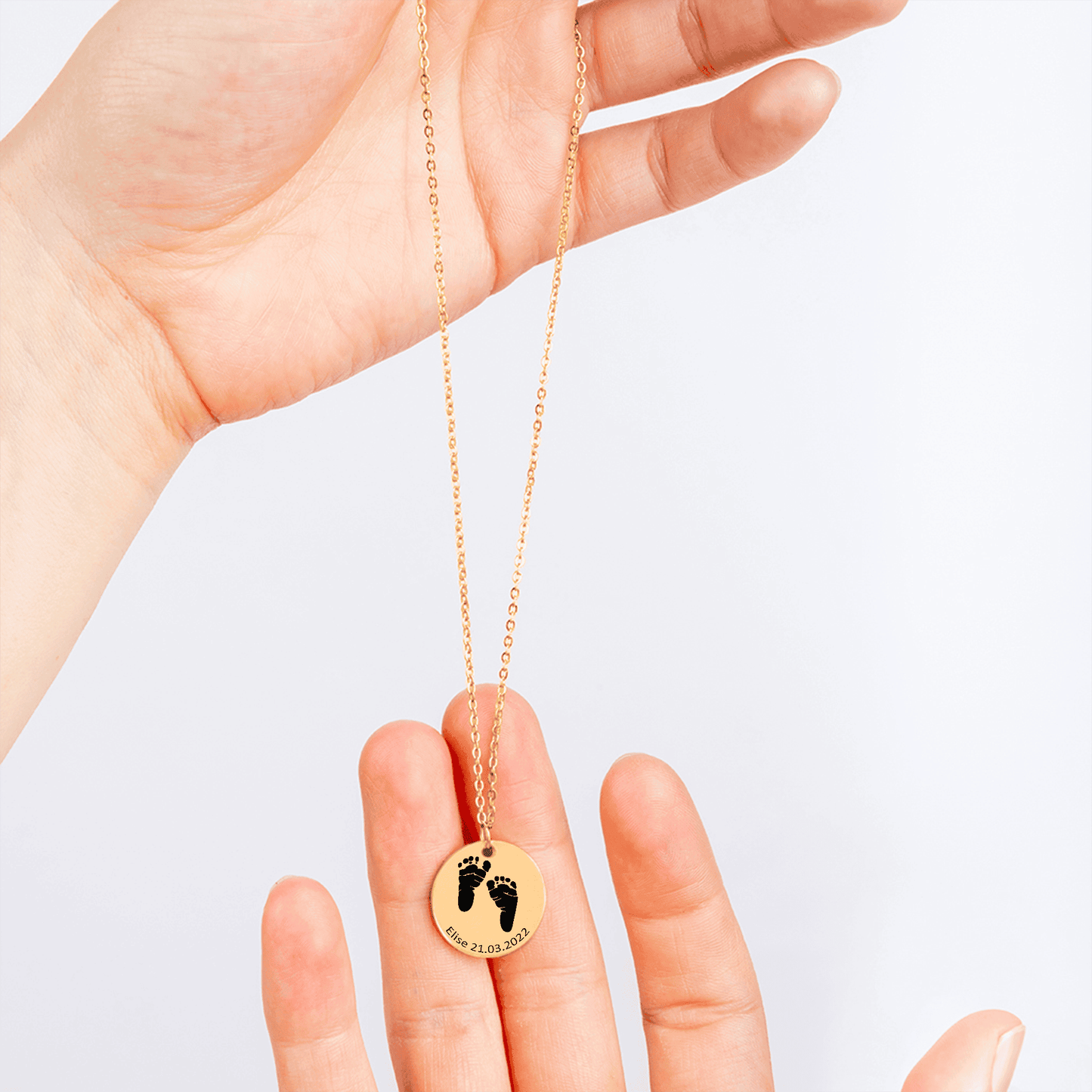Actual Baby Feet Print Necklace
