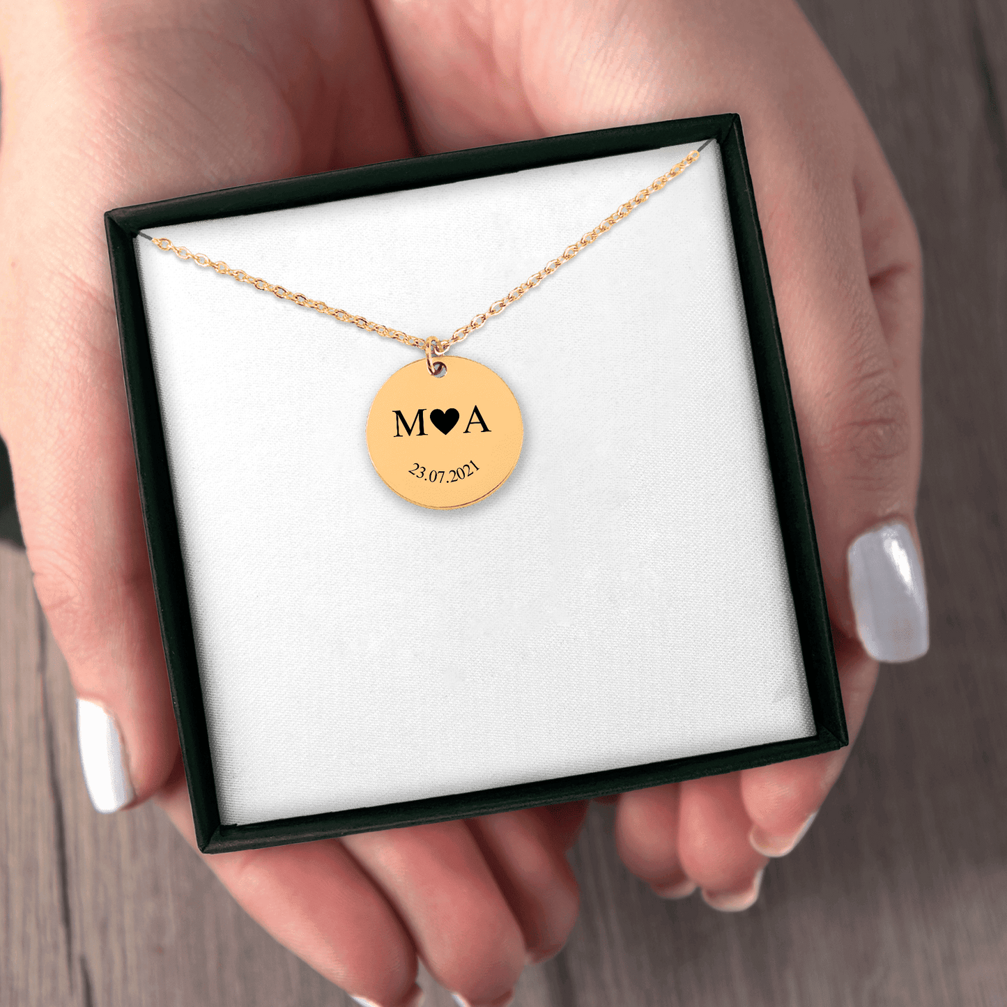 Initials Coin Necklace