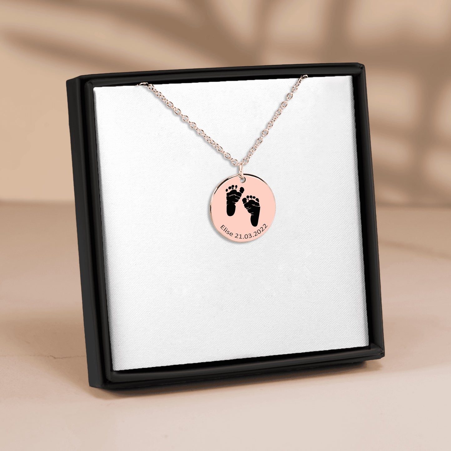 Actual Baby Feet Print Necklace