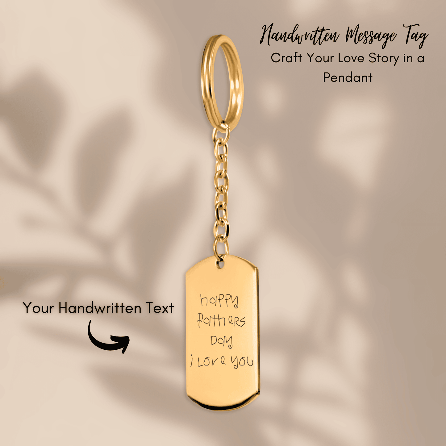 Handwritten Message Tag Keychain