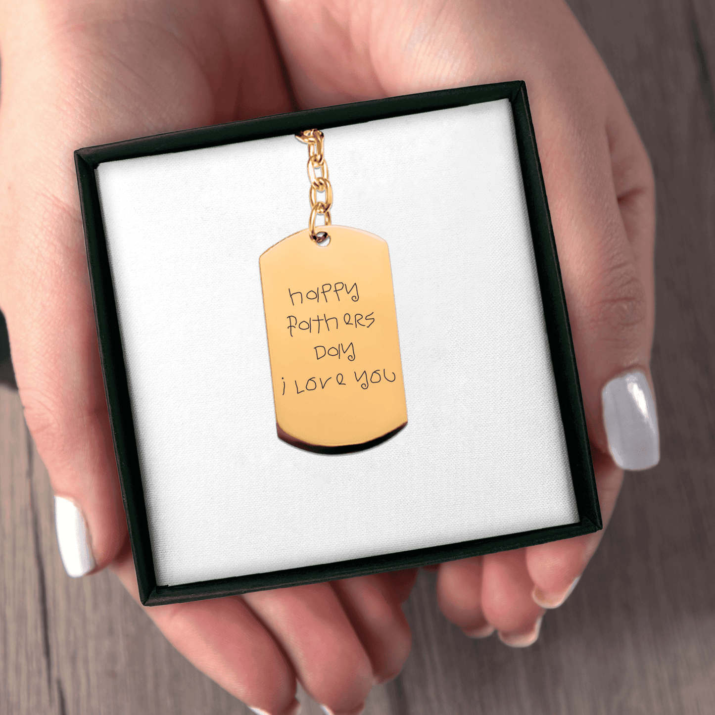 Handwritten Message Tag Keychain