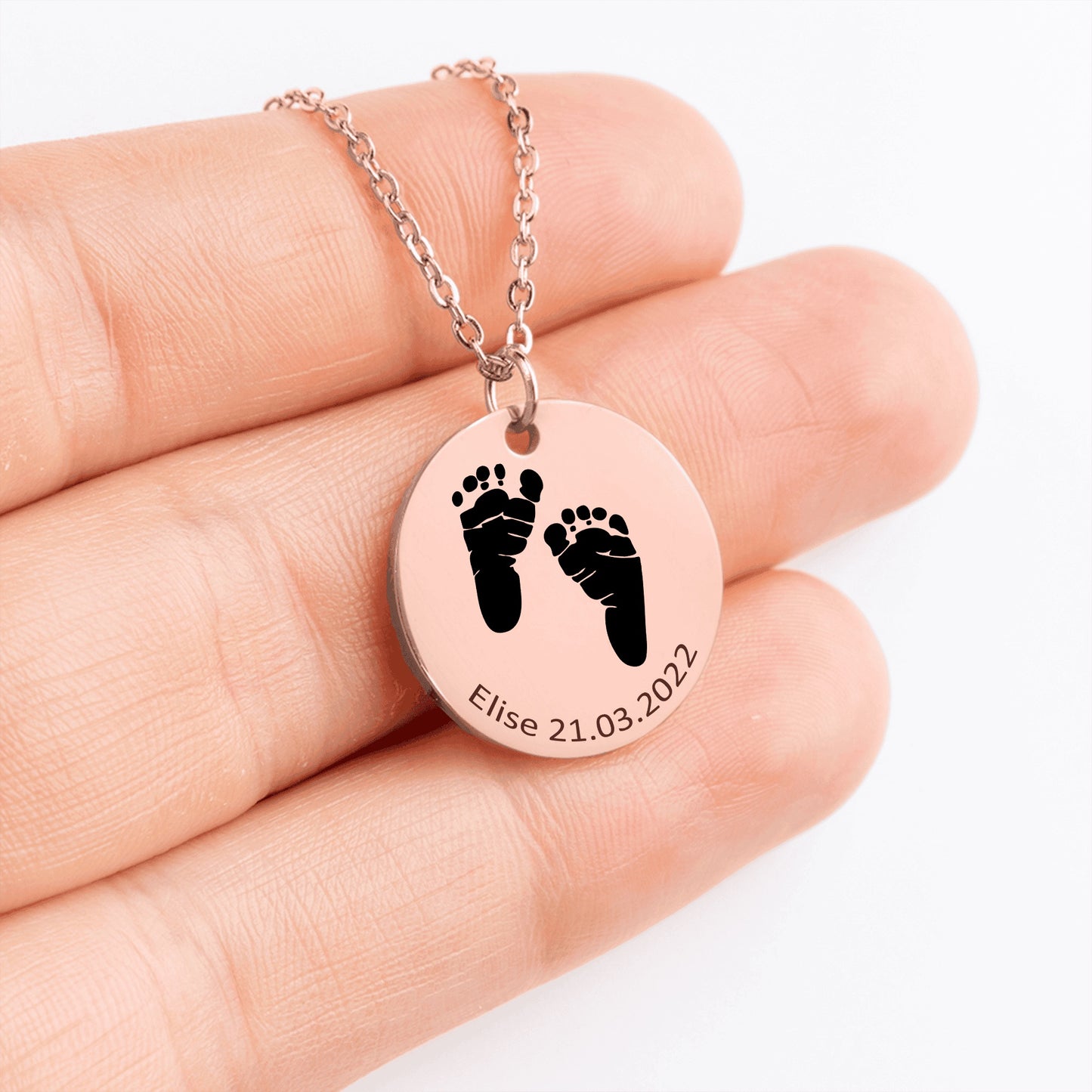 Actual Baby Feet Print Necklace