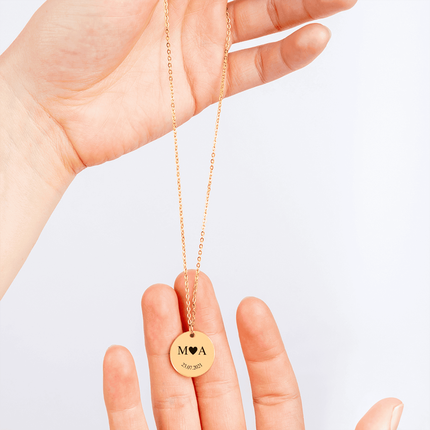 Initials Coin Necklace