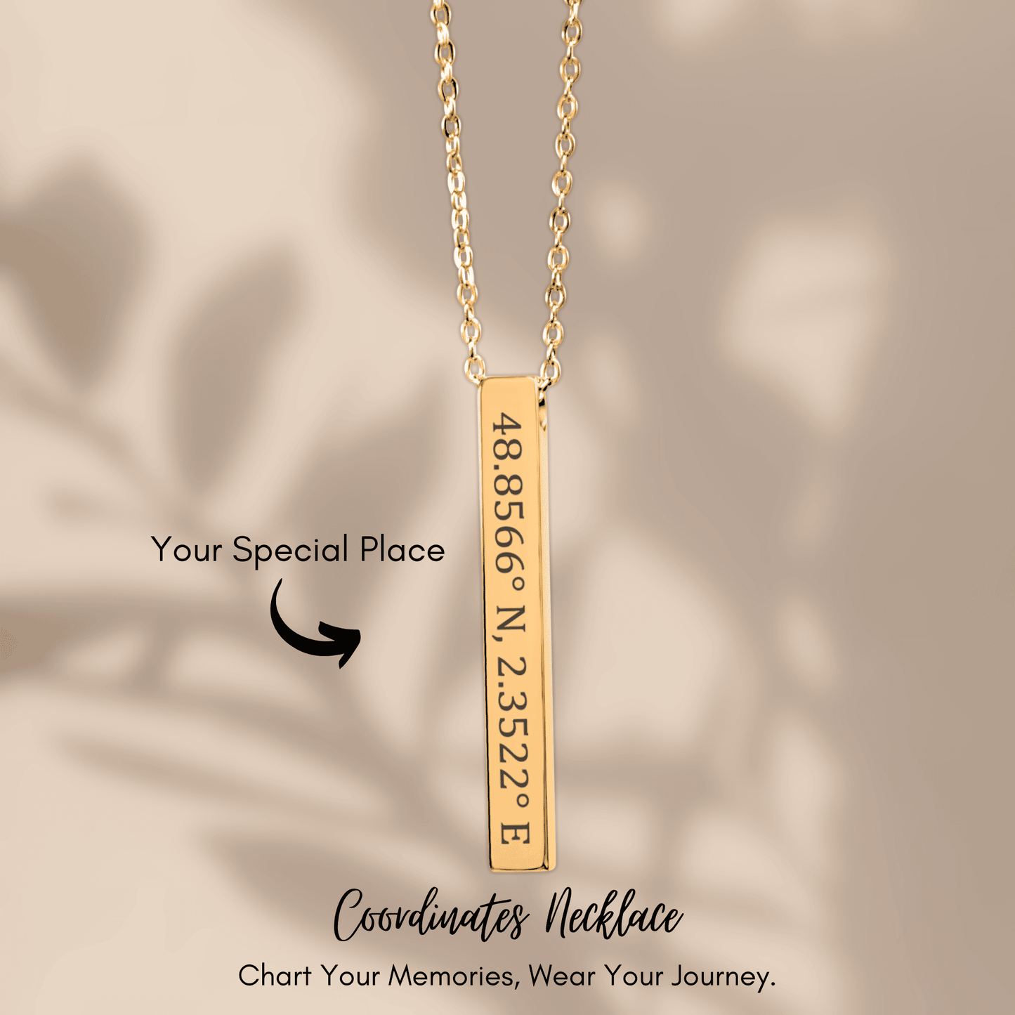 Coordinates Bar Necklace