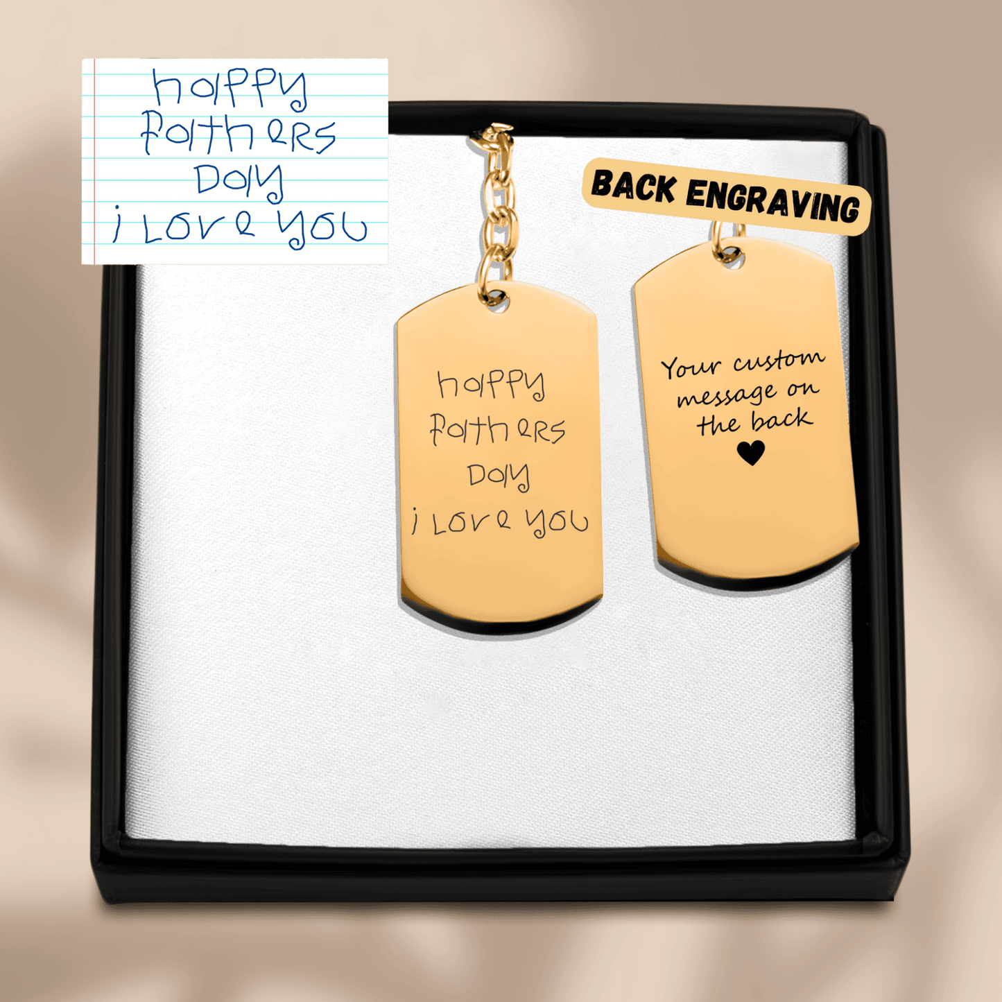 Handwritten Message Tag Keychain