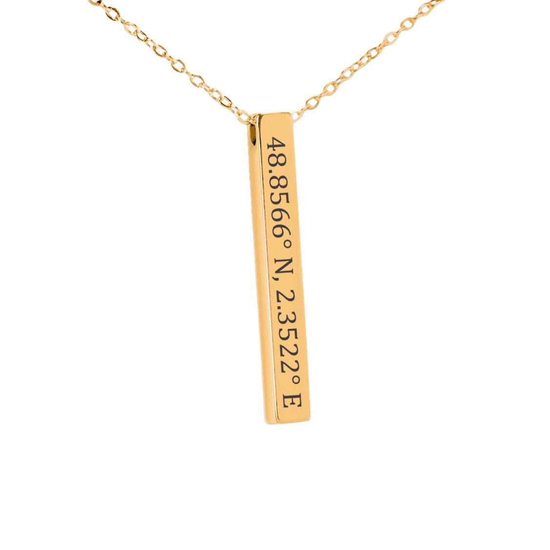 Coordinates Bar Necklace