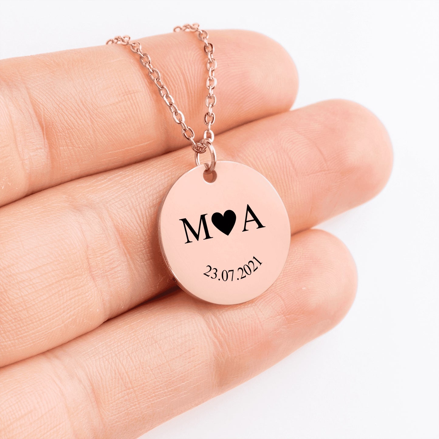 Initials Coin Necklace