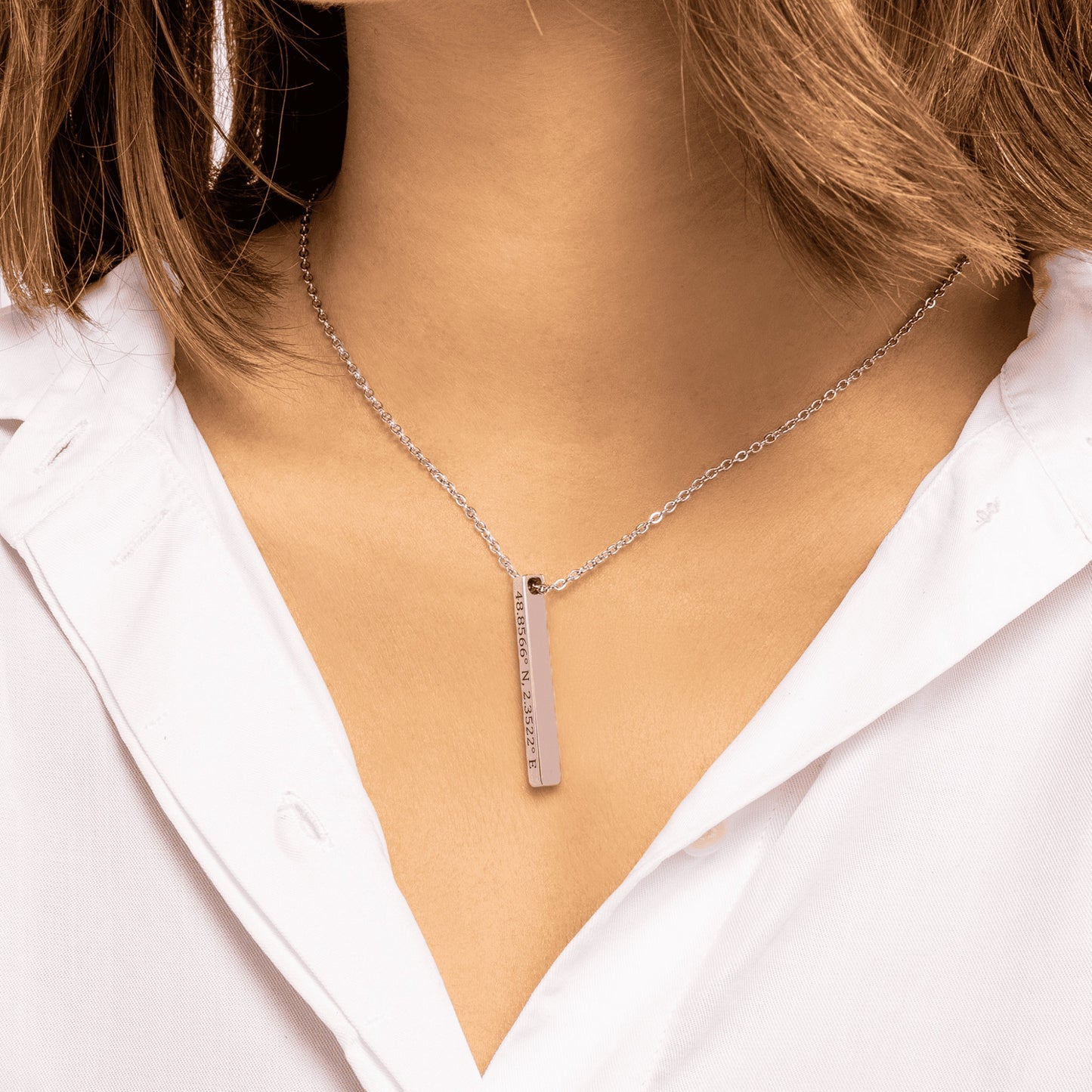 Coordinates Bar Necklace