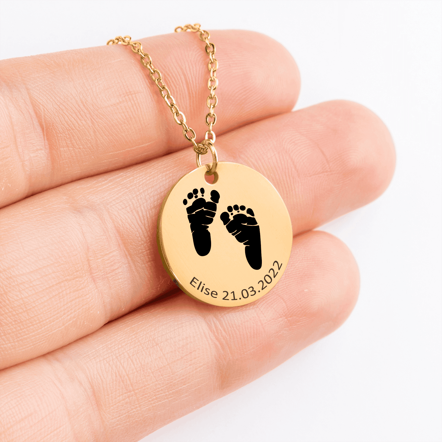 Actual Baby Feet Print Necklace