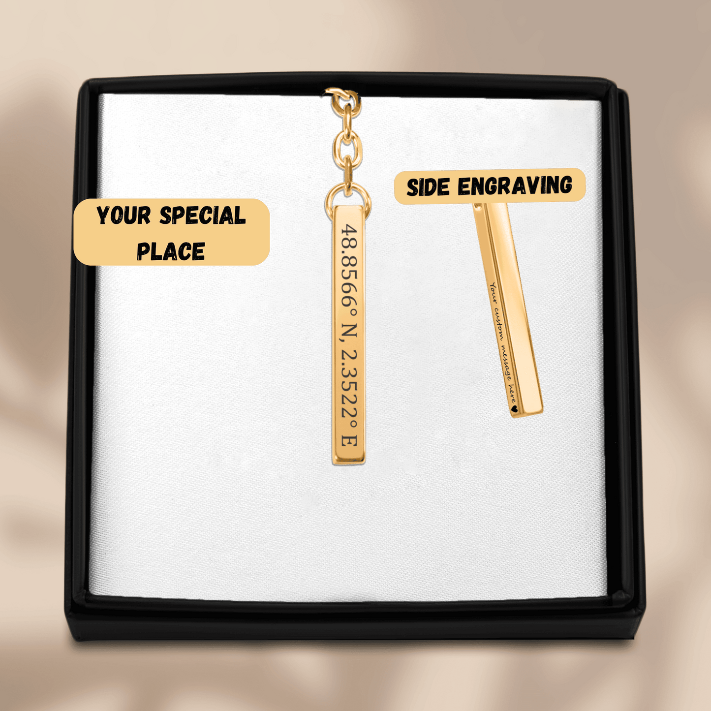 Coordinates Keychain