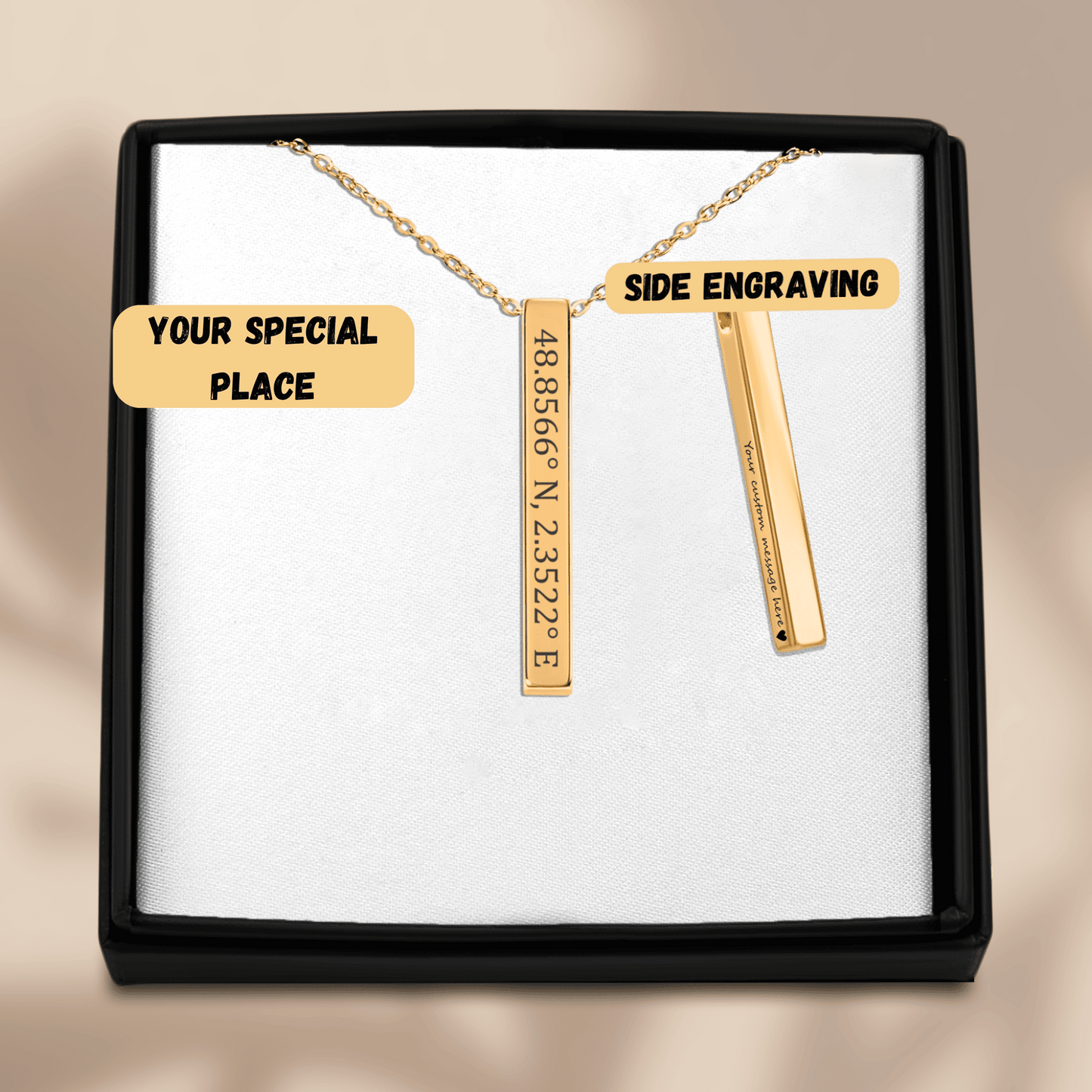 Coordinates Bar Necklace