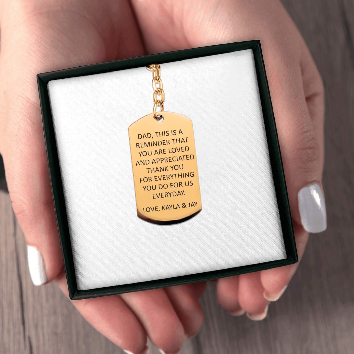 Custom Message Tag Keychain