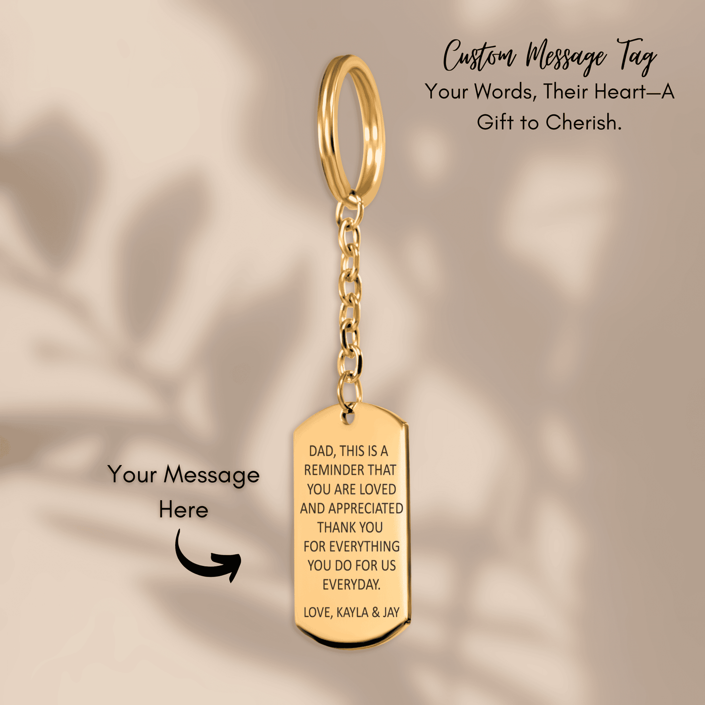 Custom Message Tag Keychain